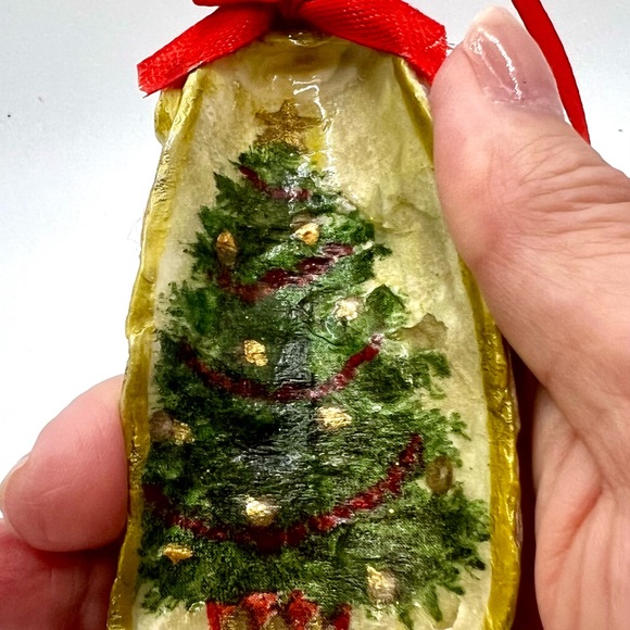 Festive Christmas Tree Ornament with Red Ribbon - Picture 4 of 8